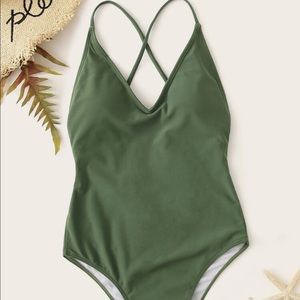 olive green one piece bathing suit 💚